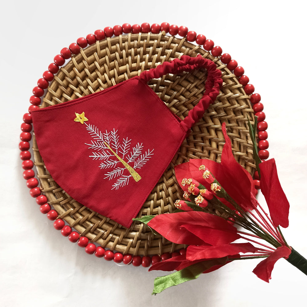 Cotton Embroidered Face Mask (Single Pc)