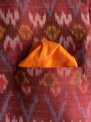 Indian Jacket - Maroon Regal (Raw Silk Ikat)