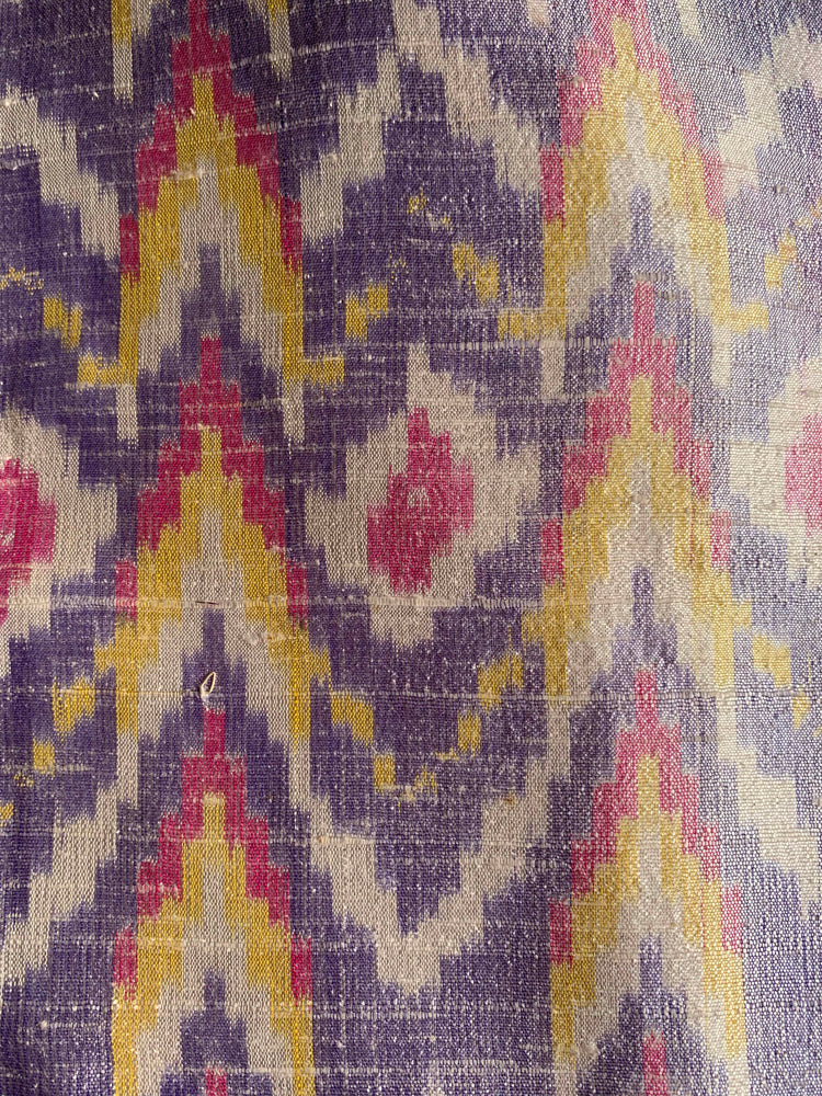 Indian Jacket - White Wave II (Raw Silk Ikat)