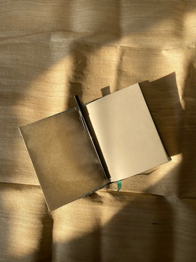 Notebook in Dusty Blue Ikat (Plain)