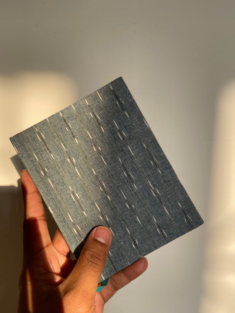 Notebook in Dusty Blue Ikat (Plain)