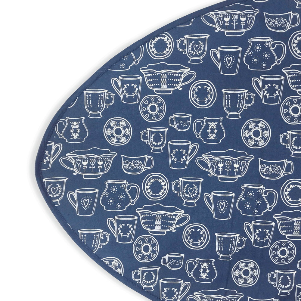 Ironing Board Cover - Cup & Saucer - Navy
