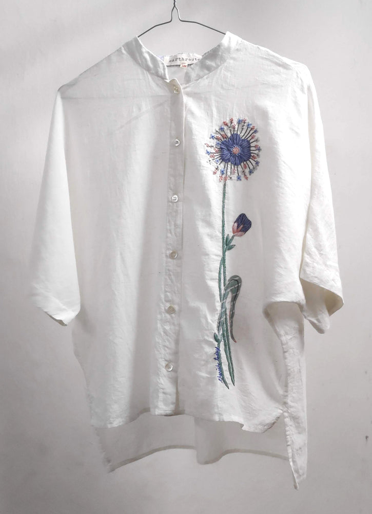 Kusum Kimono Shirt - Hand embroidered on handwoven cotton