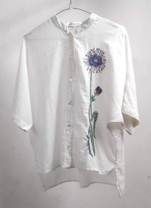 Kusum Kimono Shirt - Hand embroidered on handwoven cotton