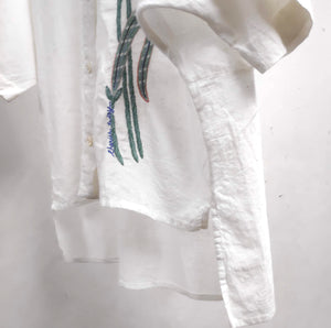 Kusum Kimono Shirt - Hand embroidered on handwoven cotton