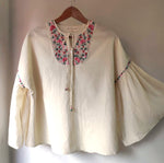 Madhu Flared Tunic - hand embroidered on handwoven cotton