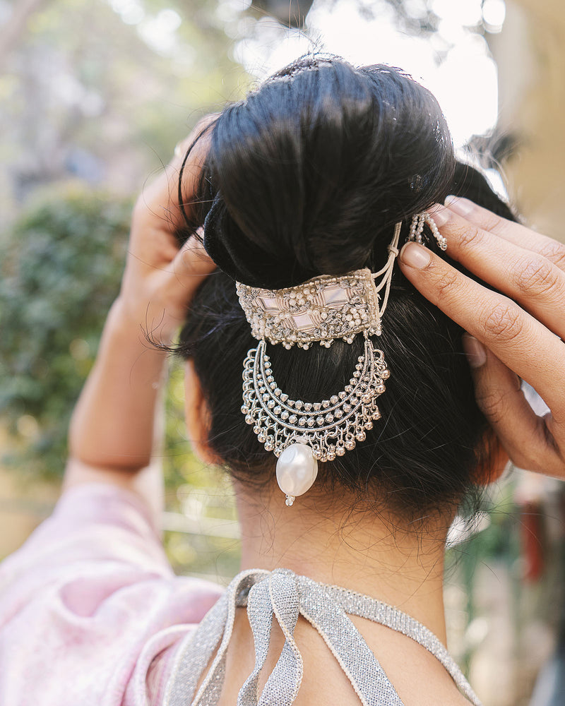 The Padmakshi bridal lakshmi Silver Chand bali-Buy Silver Statement  Jewellery — KO Jewellery