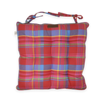Chair Pad with Ties - Manic Madras - Red