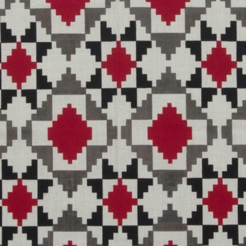Mosaic - Red, Black, and Grey on White