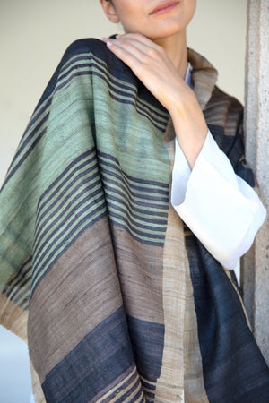 
                
                    Load image into Gallery viewer, &amp;#39;Double Espresso&amp;#39; Peace Silk Scarf
                
            