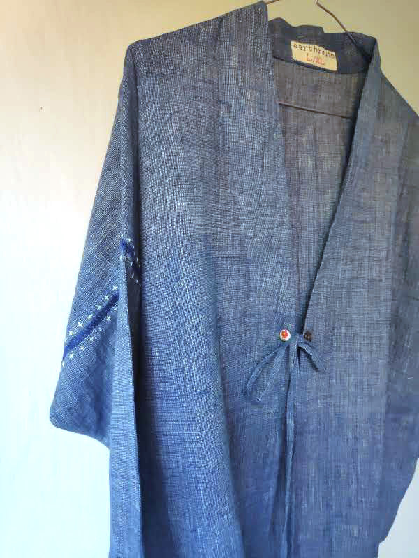 
                
                    Load image into Gallery viewer, Neel Natural Indigo Kimono Jacket in handspun and handwoven cotton
                
            