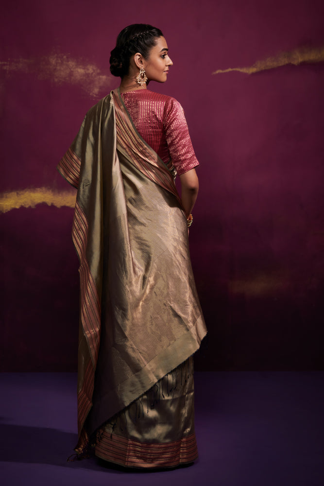 RE - Wine Party Wear Designer Kasturi Silk Saree - New In - Indian
