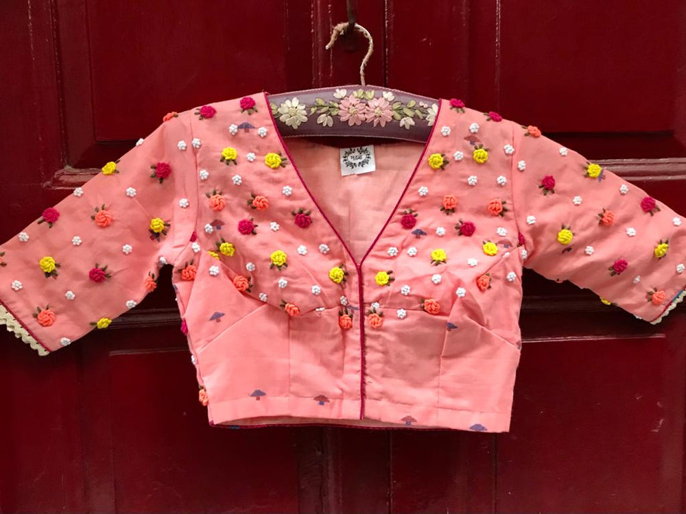 
                
                    Load image into Gallery viewer, Peach Multi Roses Blouse
                
            