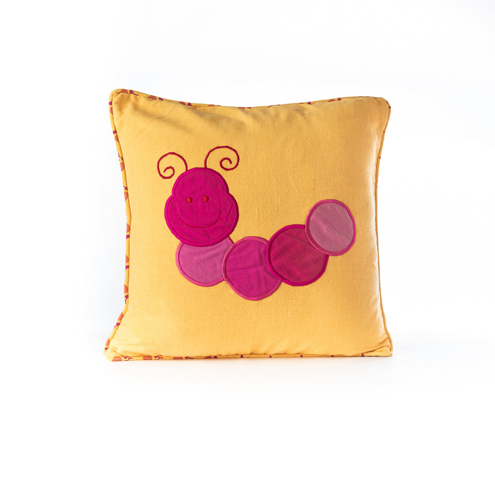 Applique Caterpillar Cushion Cover