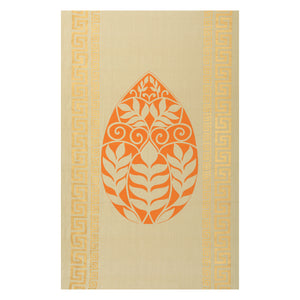 
                
                    Load image into Gallery viewer, Teardrop Panel - Orange on khaki with gold keys
                
            