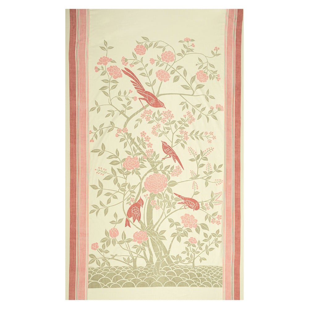 Birds of Paradise Panel- Onion Pink/Sage on Kora