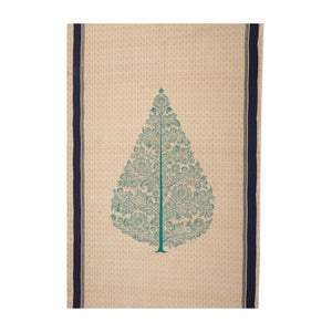 Cone Panel- Olive on Cafe with Plain Border