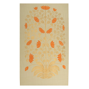 
                
                    Load image into Gallery viewer, Lotus Tree  of Life Panel -Gold/orange on Khaki
                
            