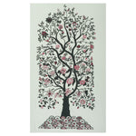Tree of Life Panel -Charcoal/Maroon/White on White