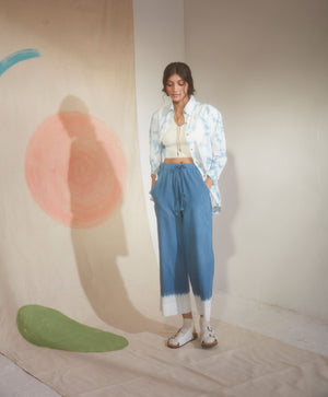Core Drawstring Trousers- Azure