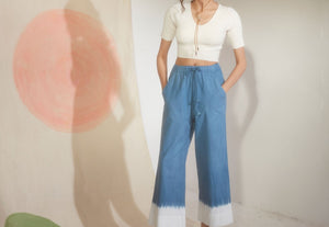 Core Drawstring Trousers- Azure
