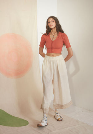 Core Drawstring Pajamas- Salt