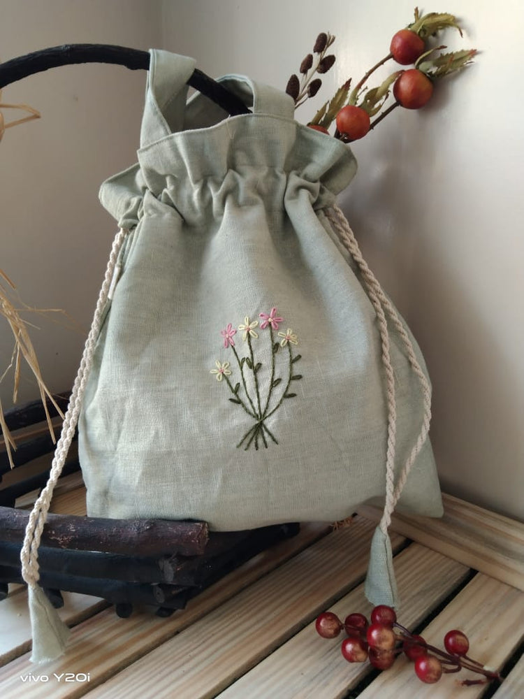 Linen Tote Bag with drawstring