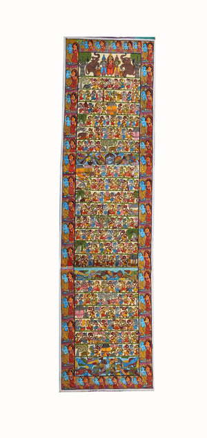 
                
                    Load image into Gallery viewer, BENGAL PATTACHITRA: DIVINE BLESSING AT SANTHAL VILLAGE
                
            