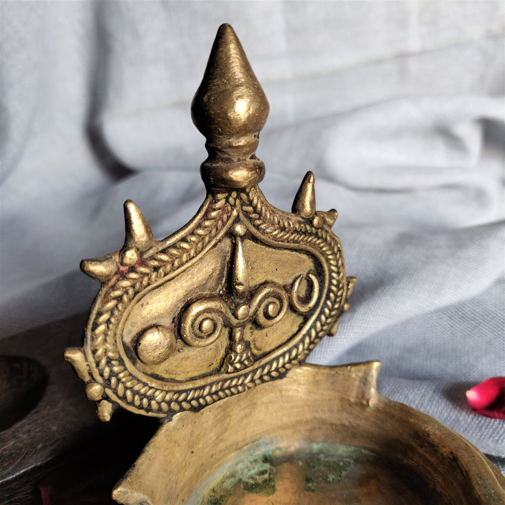 Vintage Brass Vishnu Lamp