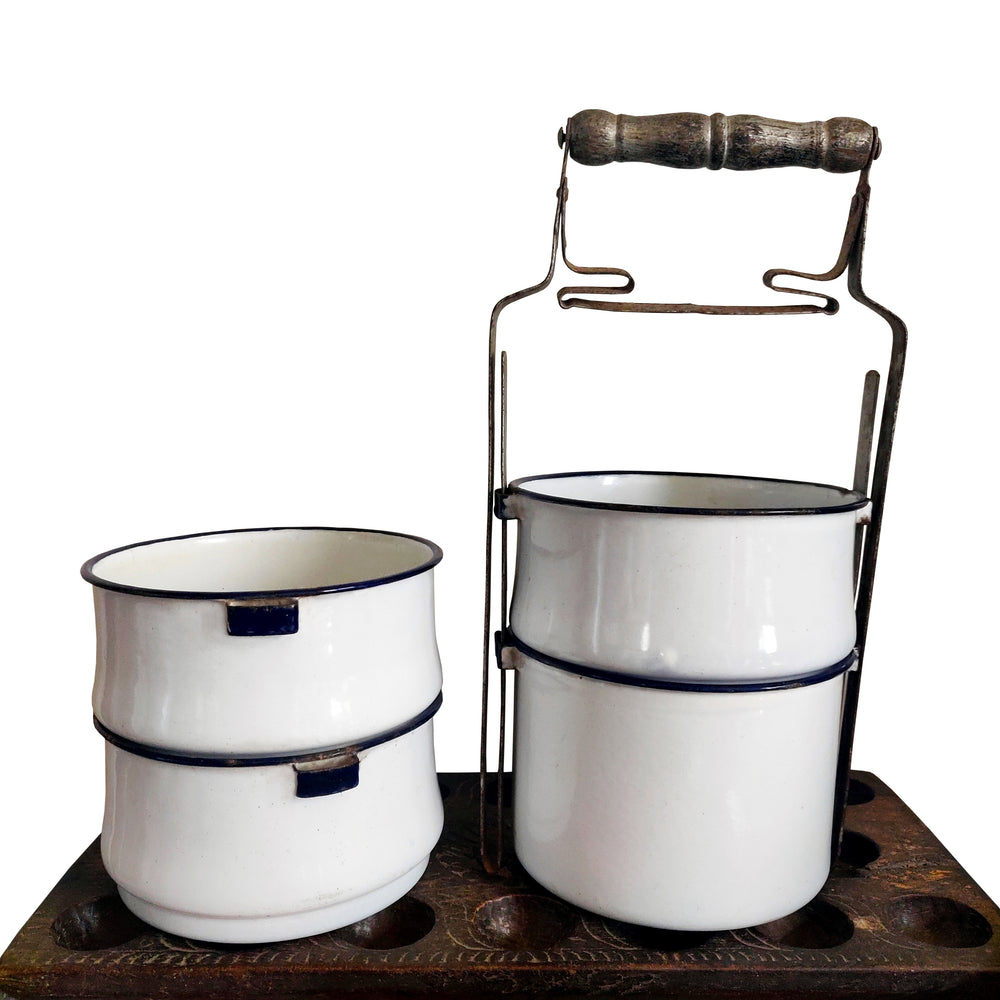 
                
                    Load image into Gallery viewer, Vintage Enamel Tiffin Carrier
                
            