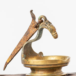 Vintage Brass Horse Lamp
