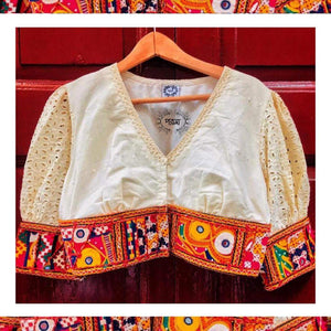 
                
                    Load image into Gallery viewer, White Kutch Blouse
                
            