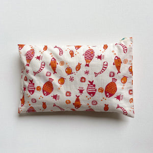 Gift Set - Organic Fish Print Kapok Pillow + Maracas
