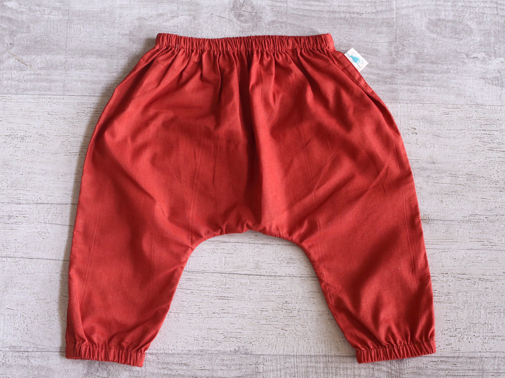 Unisex Organic Checks Print Angarakha Top + Red Pants