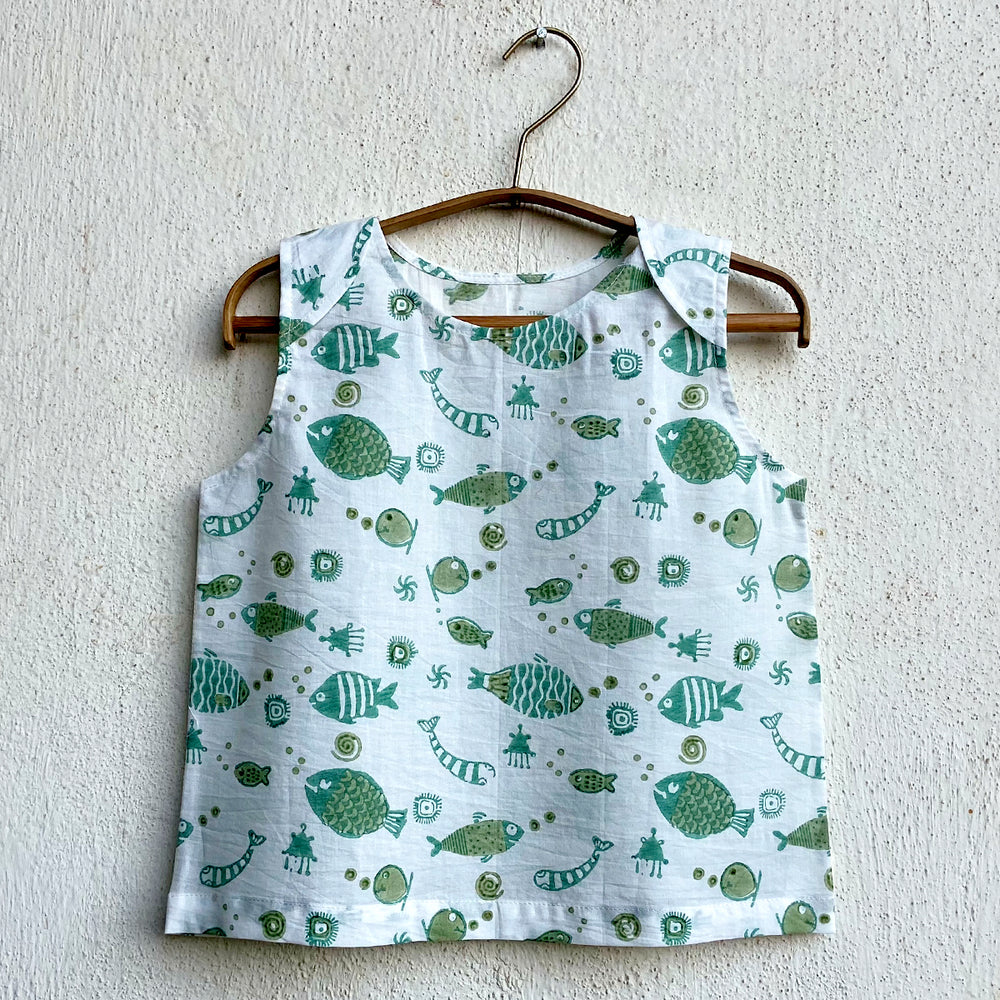 Unisex Organic Koi Jhabla Bag - Patang And Mint Koi