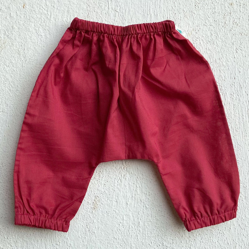 Unisex Organic Koi Red Jhabla With Red Pants