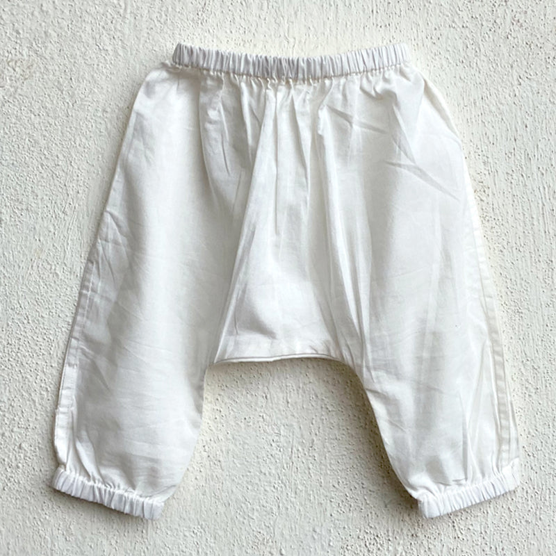Unisex Organic Zoo Print Indigo Angarakha Top + White Pants