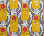Art Deco Hawk - Yellow, Red and Grey on White