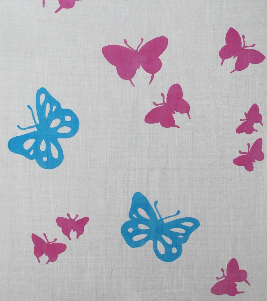 Butterflies - Pink and Blue on White