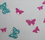 Butterflies - Pink and Teal on White