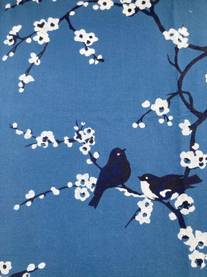 Cherry Blossom Birds - Blue