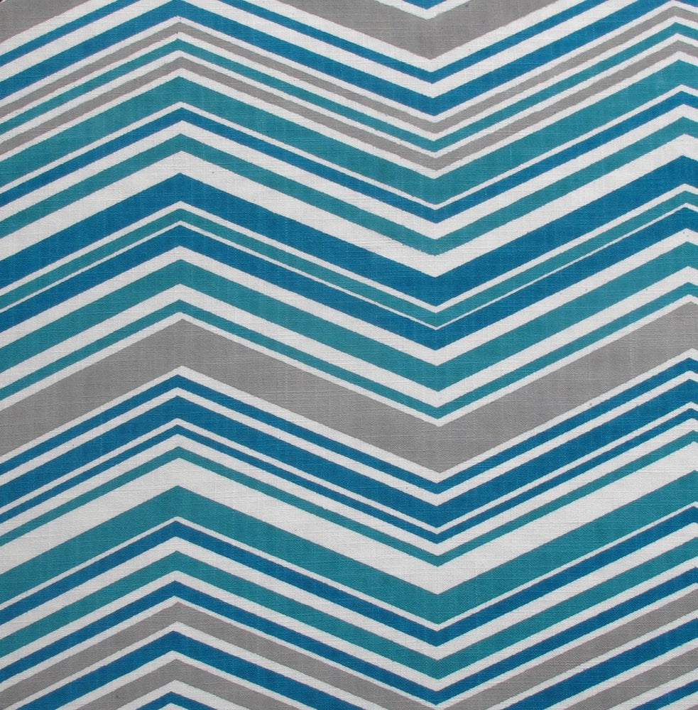 Chevron - Blues and Grey on White