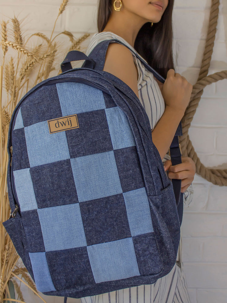 Upcycled Classic Denim & Felt Backpack