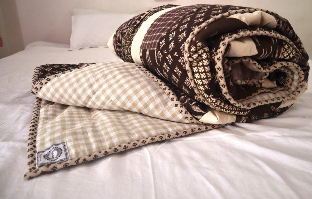 Window of Soul - Queen size Brown Quilt