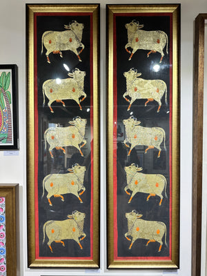 Cows (Long Vertical Panels) (framed)