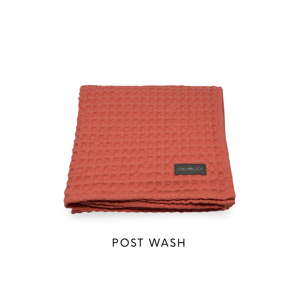 Chunky Waffle Towel - Salmon Blush