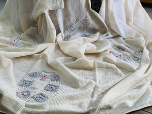 White Mangalgiri Hand Woven Cotton Saree