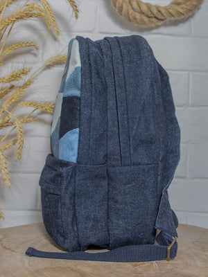 Upcycled Patched Denim & Felt Backpack