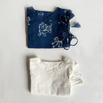 Unisex Organic Newborn Bag - Zoo + Essential White Angrakha